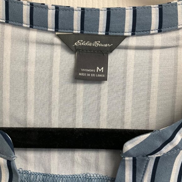 NWOT Eddie Bauer Sleeveless Striped Women's Medium Lightweight Pullover Blouse - Picture 5 of 8
